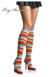 Leg Avenue: calze a righe multicolore.