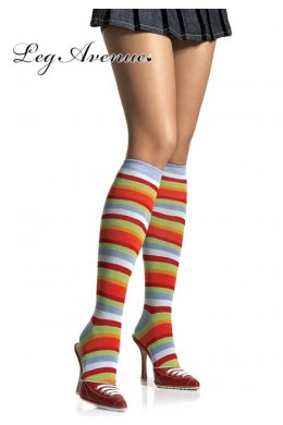 Leg Avenue: calze a righe multicolore. Leg Avenue: calze a righe multicolore.