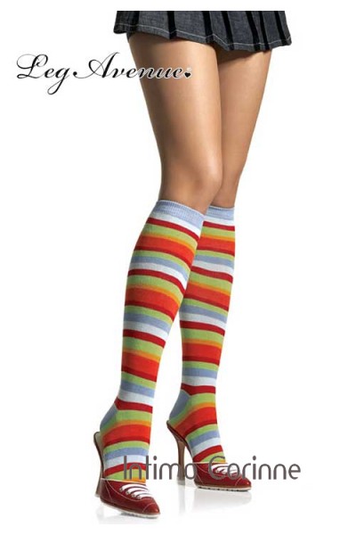 Leg Avenue: calze a righe multicolore.