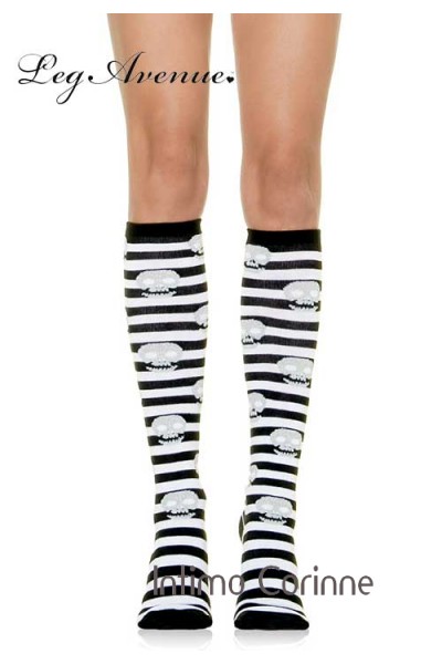 Leg Avenue: calze a righe con teschi. Leg Avenue: calze a righe con teschi.