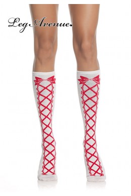 Leg Avenue: gambaletti con disegno stringatura e fiocco Leg Avenue: gambaletti con disegno stringatura e fiocco