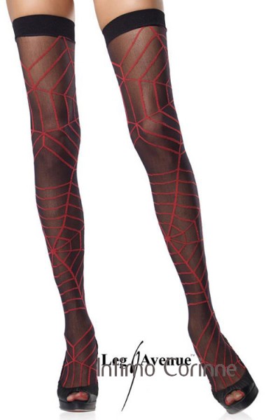 LEG AVENUE: Calze con ragnatela rossa. LEG AVENUE: Calze con ragnatela rossa.