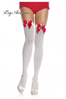 LEG AVENUE: Calze infermiera con fiocco e siringhe. LEG AVENUE: Calze infermiera con fiocco e siringhe.