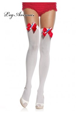 LEG AVENUE: Calze infermiera con fiocco e siringhe. LEG AVENUE: Calze infermiera con fiocco e siringhe.