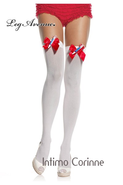 LEG AVENUE: Calze infermiera con fiocco e siringhe. LEG AVENUE: Calze infermiera con fiocco e siringhe.