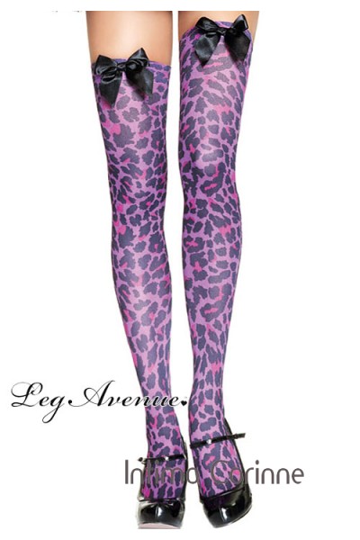 Leg Avenue: calze maculate con fiocco.
