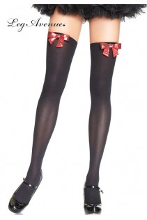Leg Avenue: calze nere con fiocco. Leg Avenue: calze nere con fiocco.