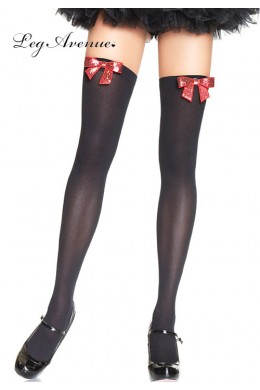 Leg Avenue: calze nere con fiocco. Leg Avenue: calze nere con fiocco.