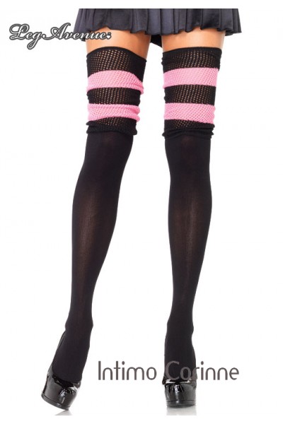 Leg Avenue: calze con balza in maglia. Leg Avenue: calze con balza in maglia.