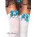 Leg Avenue: calze bianche con disegno di fungo. Leg Avenue: calze bianche con disegno di fungo.