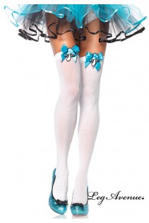 Leg Avenue: calze bianche con disegno di fungo. Leg Avenue: calze bianche con disegno di fungo.