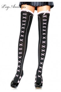 Leg Avenue: calze con disegni e crocette. Leg Avenue: calze con disegni e crocette.