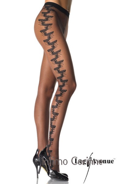 LEG AVENUE: Collant a rete con disegno laterale. LEG AVENUE: Collant a rete con disegno laterale.