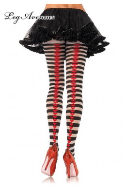 Leg Avenue: collant a righe con cuori. Leg Avenue: collant a righe con cuori.