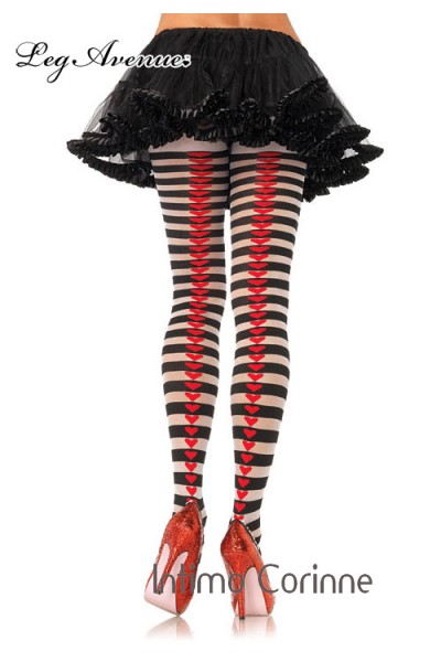 Leg Avenue: collant a righe con cuori. Leg Avenue: collant a righe con cuori.