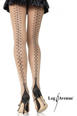 Collant con tallone cubano e finta stringatura. Collant con tallone cubano e finta stringatura.