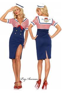 LEG AVENUE: Costume Marinaia 2 pezzi - Deckhand Diva. LEG AVENUE: Costume Marinaia 2 pezzi - Deckhand Diva.