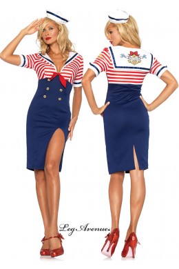 LEG AVENUE: Costume Marinaia 2 pezzi - Deckhand Diva. LEG AVENUE: Costume Marinaia 2 pezzi - Deckhand Diva.