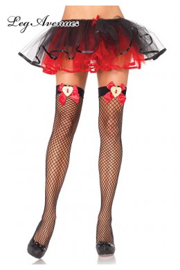 Leg Avenue: calze a rete con fiocchi e cuori. Leg Avenue: calze a rete con fiocchi e cuori.