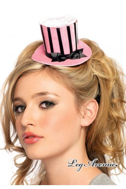 Leg Avenue: mini cappello in velluto con righe. Leg Avenue: mini cappello in velluto con righe.
