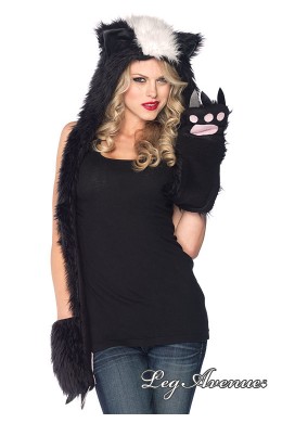 Leg Avenue: sciarpa con cappuccio sembianze feline. Leg Avenue: sciarpa con cappuccio sembianze feline.