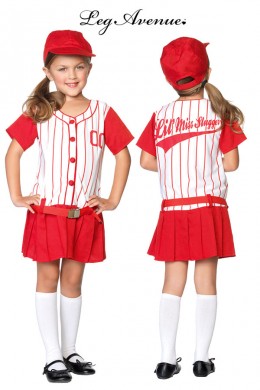 Leg Avenue: vestito per bambina giocatrice di Baseball 3pz. Leg Avenue: vestito per bambina giocatrice di Baseball 3pz.
