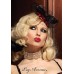 Leg Avenue Burlesque: molletta rossa con fiocco e rete. Leg Avenue Burlesque: molletta rossa con fiocco e rete.