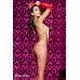 Music Legs: catsuit in tessuto e rete con cuoricini rossi. Music Legs: catsuit in tessuto e rete con cuoricini rossi.