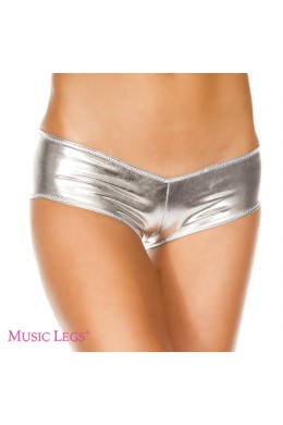 Music Legs: shorts lucidi sgambati effetto metallizzato. Argento Music Legs: shorts lucidi sgambati effetto metallizzato. Argento
