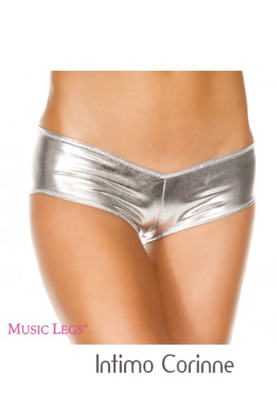 Music Legs: shorts lucidi sgambati effetto metallizzato. Argento Music Legs: shorts lucidi sgambati effetto metallizzato. Argento