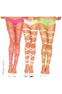 Music Legs: calze con stringhe elastiche incrociate. Music Legs: calze con stringhe elastiche incrociate.