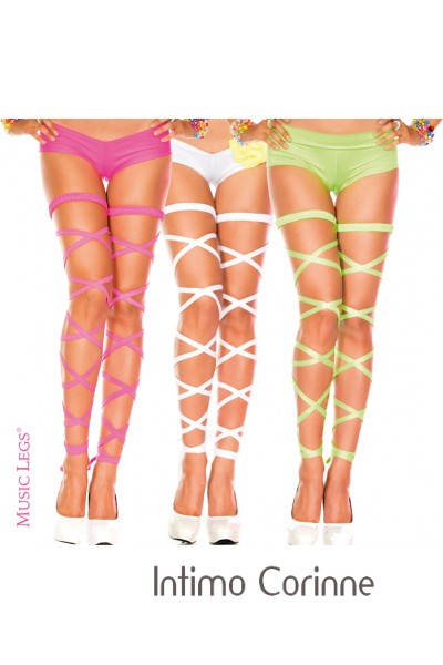 Music Legs: calze con stringhe elastiche incrociate. Music Legs: calze con stringhe elastiche incrociate.