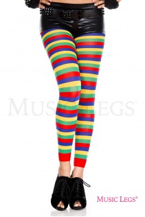 Leggings a righe orizzontali multicolore. Leggings a righe orizzontali multicolore.