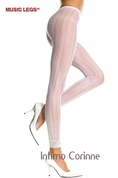 Music Legs: pantacollant bianchi lavorati all'uncinetto. Music Legs: pantacollant bianchi lavorati all'uncinetto.
