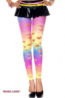 Music Legs: leggings multicolor con asolature. Music Legs: leggings multicolor con asolature.