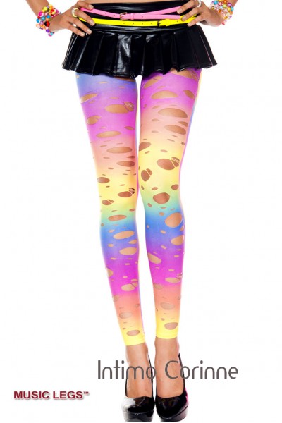 Music Legs: leggings multicolor con asolature. Music Legs: leggings multicolor con asolature.