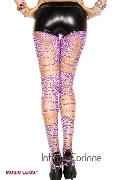 Music Legs: leggings maculato con intagli. Music Legs: leggings maculato con intagli.
