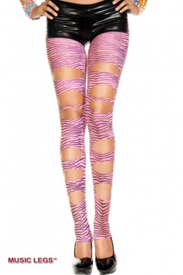 Music Legs: leggings zebrato con intagli. Music Legs: leggings zebrato con intagli.