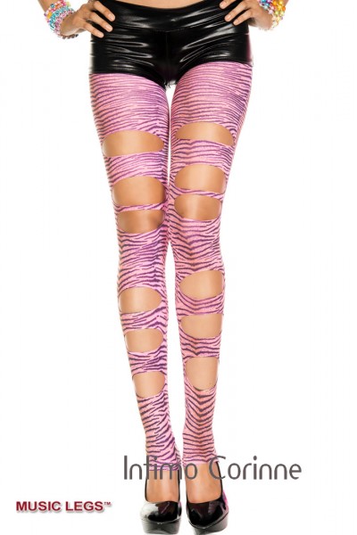 Music Legs: leggings zebrato con intagli. Music Legs: leggings zebrato con intagli.