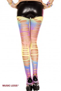 Music Legs: leggings multicolor con intagli. Music Legs: leggings multicolor con intagli.