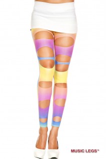 Music Legs: leggings multicolor con aperture. Music Legs: leggings multicolor con aperture.