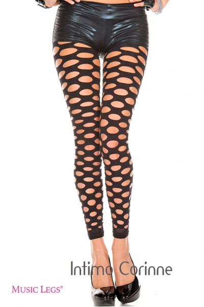 Music Legs: pantacollant con intagli ovali. Music Legs: pantacollant con intagli ovali.
