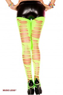 Music Legs: leggings con intagli. Verde Music Legs: leggings con intagli. Verde