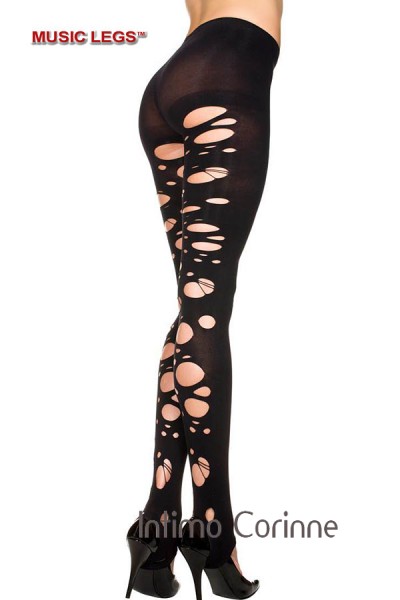 Music Legs: pantacollant multiuso con intagli irregolari. Music Legs: pantacollant multiuso con intagli irregolari.