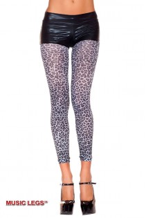 Music Legs: leggings grigi in fantasia maculata. Music Legs: leggings grigi in fantasia maculata.