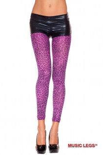 Music Legs: leggings viola in fantasia leopardata. Music Legs: leggings viola in fantasia leopardata.