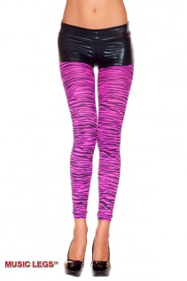Music Legs: leggings fucsia in fantasia zebrata. Music Legs: leggings fucsia in fantasia zebrata.