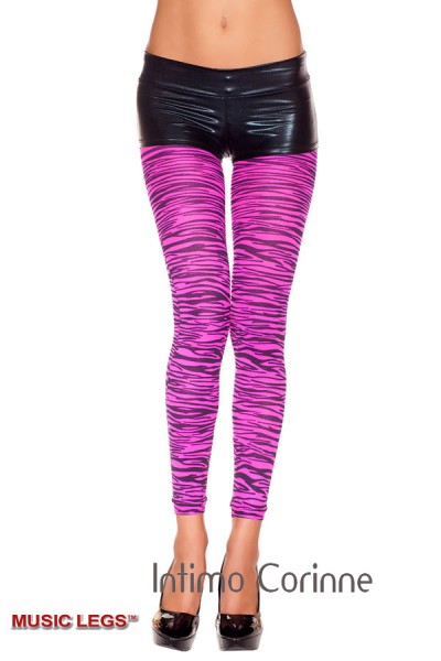 Music Legs: leggings fucsia in fantasia zebrata. Music Legs: leggings fucsia in fantasia zebrata.