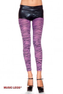 Music Legs: leggings lilla in fantasia zebrata. Music Legs: leggings lilla in fantasia zebrata.