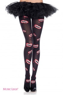 Music Legs: collant con bocche disegnate Music Legs: collant con bocche disegnate